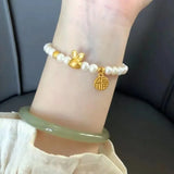 Rabbit Natural Freshwater Pearl Bracelet 14k Filled for Women