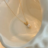 Natural Freshwater Pearl 14K Filled Pendant Necklace Jewelry For Women