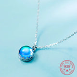 925 Silver Crystal Pendant Necklace for Girls Birthday