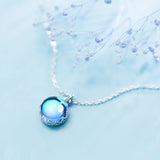 925 Silver Crystal Pendant Necklace for Girls Birthday