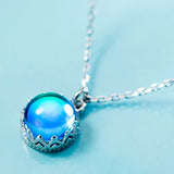 925 Silver Crystal Pendant Necklace for Girls Birthday