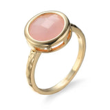 Round CZ Rings Men Pink Imitated Stone Finger Ring Women Fine Jewelry
