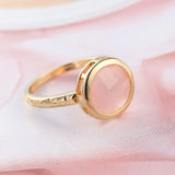 Round CZ Rings Men Pink Imitated Stone Finger Ring Women Fine Jewelry