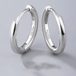 S925 Silver Hoop Stud Circle Earring Rings Christmas Gift