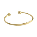 925 Sterling Silver Bracelet Round Glossy Open Bracelet Lady Accessories