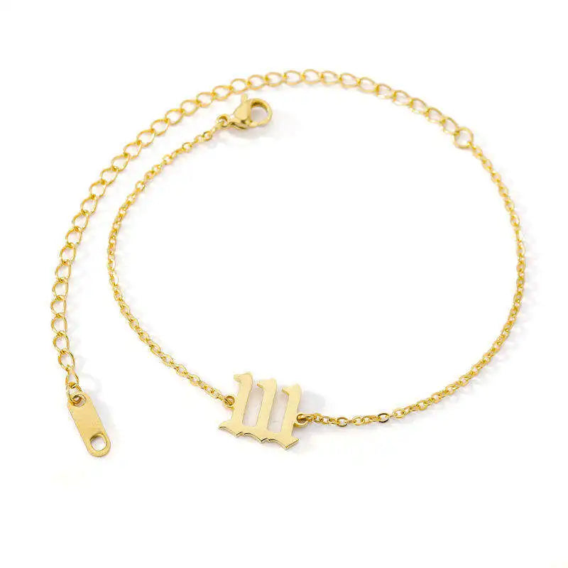 Stainless Steel Lucky Angel Number Cuff Bracelet