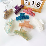 Colorful Shark Clip For Girls Green Tortoise Shell Hair Claw Clips