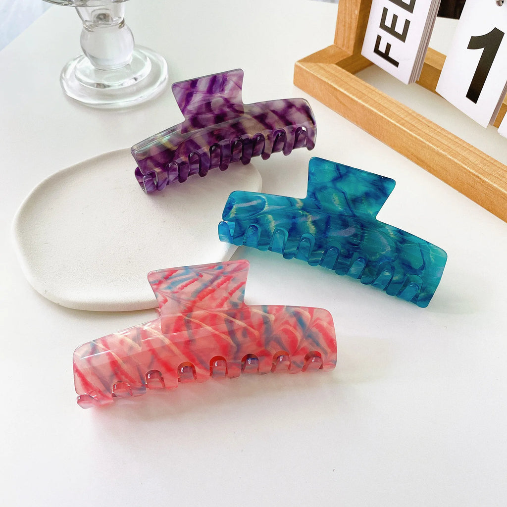 Colorful Shark Clip For Girls Green Tortoise Shell Hair Claw Clips