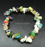 Mix Natural Stones Charms Stretchy Bracelets Bangles for Women Men