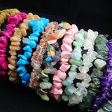 Mix Natural Stones Charms Stretchy Bracelets Bangles for Women Men
