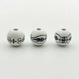 16mm Ink Style Wood Beads Kids Toys DIY Loose Bead Accessories
