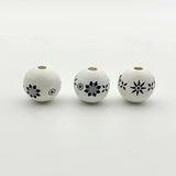 16mm Ink Style Wood Beads Kids Toys DIY Loose Bead Accessories