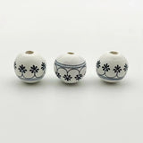 16mm Ink Style Wood Beads Kids Toys DIY Loose Bead Accessories