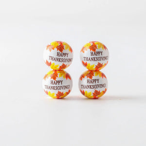 Autumn Maple Leaf Print Wooden Beads 20Pcs/Pack DIY Crafts Kids Toys
