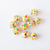 Autumn Maple Leaf Print Wooden Beads 20Pcs/Pack DIY Crafts Kids Toys