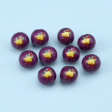20Pcs/Pack Christmas Bells Round Beads 16mm Hemu Printing Beads Kids Toys