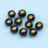20Pcs/Pack Christmas Bells Round Beads 16mm Hemu Printing Beads Kids Toys
