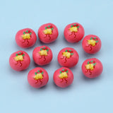 20Pcs/Pack Christmas Bells Round Beads 16mm Hemu Printing Beads Kids Toys