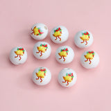 20Pcs/Pack Christmas Bells Round Beads 16mm Hemu Printing Beads Kids Toys