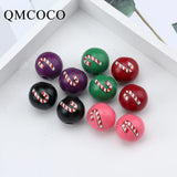 20Pcs Christmas Candy Cane Round Beads 16mm Hemu DIY Loose Beads