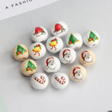 20Pcs Christmas Round Beads 16mm Hemu Printing Beads Kids Toys DIY Loose Beads