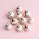 20Pcs Christmas Round Beads 16mm Hemu Printing Beads Kids Toys DIY Loose Beads