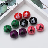 20Pcs Christmas Tree Round Beads 16mm Hemu Printing Beads Kids Toys DIY