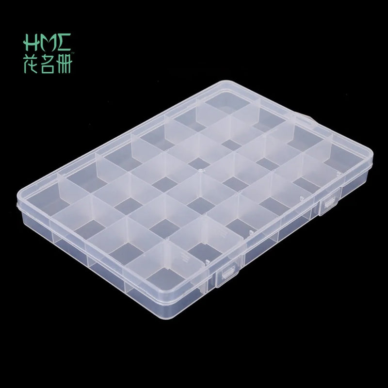 24 Slots Plastic Storage Box Case Transparent Organizer Beads Earring Jewelry