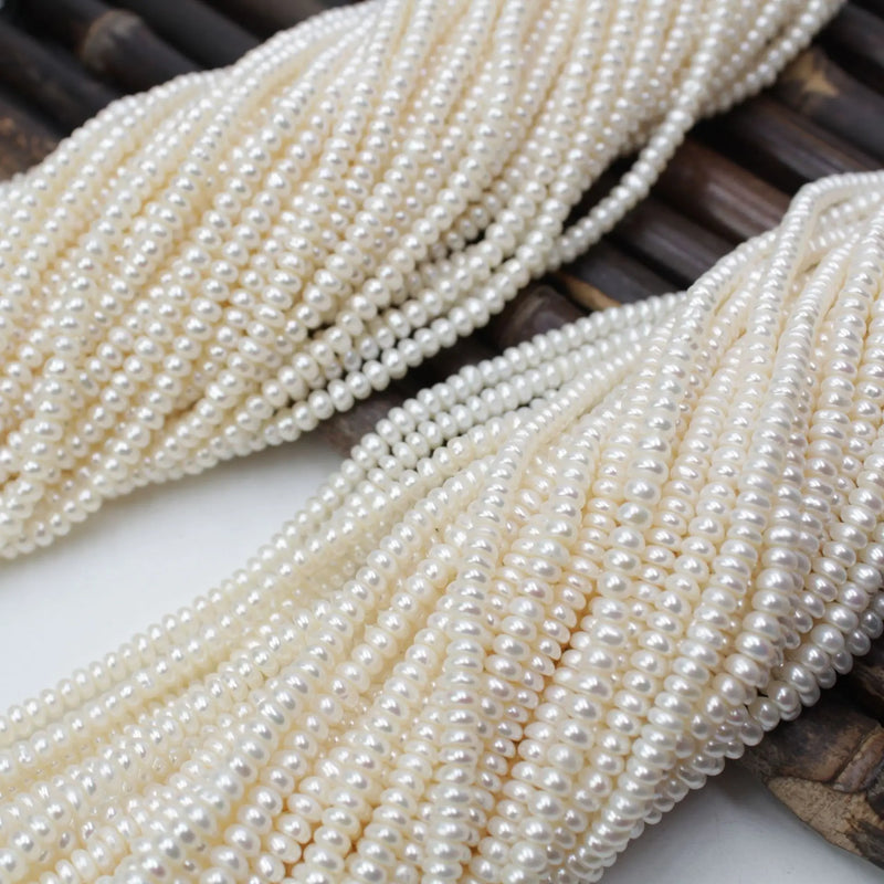 3-4mm Freshwater Flat Bead Pearl DIY Loose Bead Semi-Finished Jewelry Material