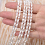 3-4mm Freshwater Flat Bead Pearl DIY Loose Bead Semi-Finished Jewelry Material