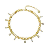 Rainbow Colorful Cz Drop Cuban Link Chain Anklet Women Foot Jewelry
