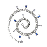 Rainbow Colorful Cz Drop Cuban Link Chain Anklet Women Foot Jewelry