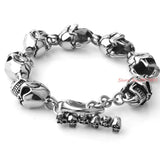 316L Stainless Steel Punk Skull Bracelet For High Skeleton Jewelry