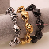 316L Stainless Steel Punk Skull Bracelet For High Skeleton Jewelry