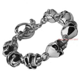316L Stainless Steel Punk Skull Bracelet For High Skeleton Jewelry