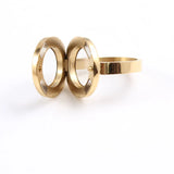 316l Stainless Steel Magnetic Floating Locket Ring with Crystals
