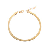 Stainless Steel Flat Snake Bracelet Classic Metal Jewelry