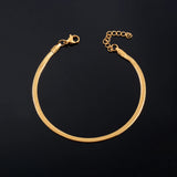 Stainless Steel Flat Snake Bracelet Classic Metal Jewelry