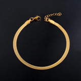 Stainless Steel Flat Snake Bracelet Classic Metal Jewelry