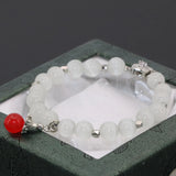 8mm Silver Spacers Cat Eyes Beads Bracelets B2717