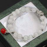 8mm Silver Spacers Cat Eyes Beads Bracelets B2717