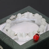 8mm Silver Spacers Cat Eyes Beads Bracelets B2717