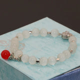 8mm Silver Spacers Cat Eyes Beads Bracelets B2717