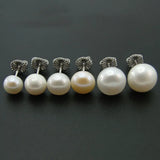 925 Silver Freshwater Pearl Stud Earrings 6.5-10.5mm Women Gift Party Engagement