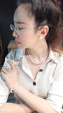 925 Silver Freshwater Pearl Stud Earrings 6.5-10.5mm Women Gift Party Engagement