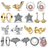 925 Silver Heart & Round Charm Earrings