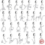 925 Silver Letter Charms for Bracelet DIY Jewelry