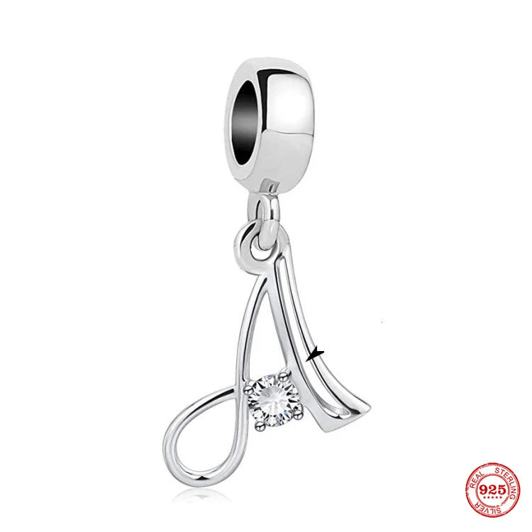 925 Silver Letter Charms for Bracelet DIY Jewelry