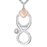 925 Silver Angel Nurse Stethoscope Necklace