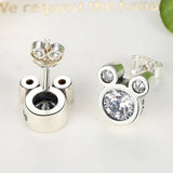 925 Sterling Silver Dazzling Mouse Stud Earrings - Women Girl Jewelry Gift